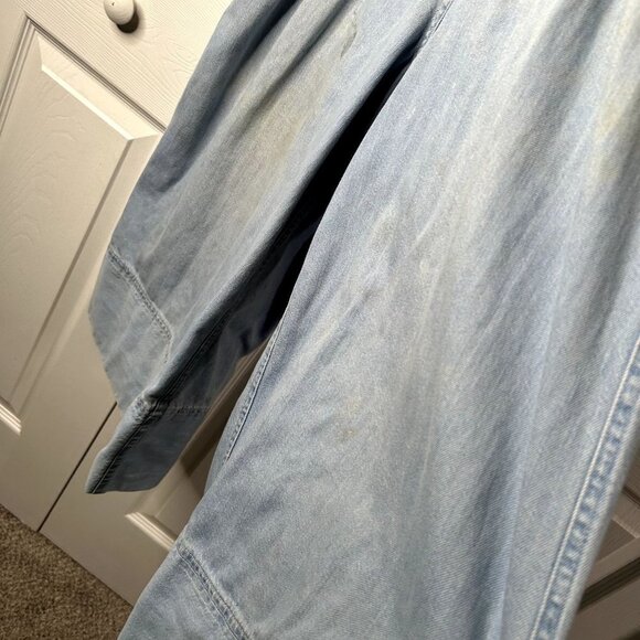 Sea New York Dakota Blue Cotton Smocked Wide Leg Crop Jumpsuit Women's Size 6 - Picture 7 of 14